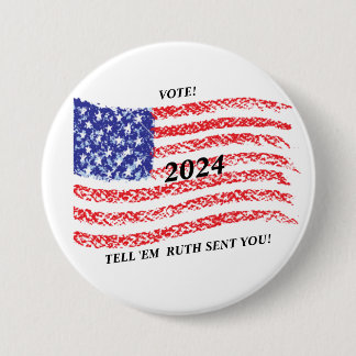 Badge Rond 7,6 Cm Vote 2024