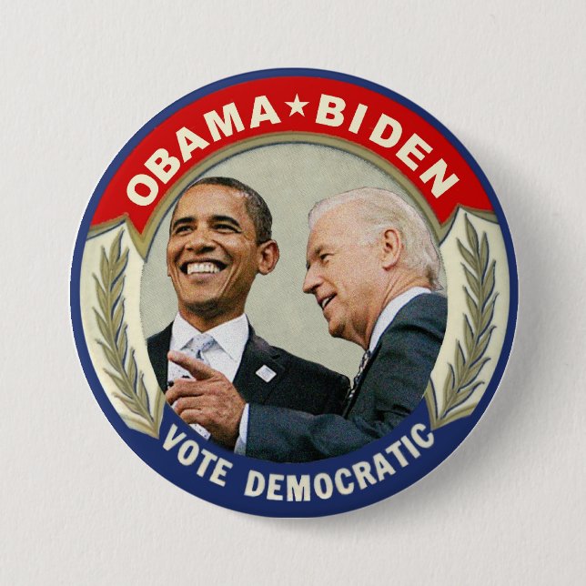 Badge Rond 7,6 Cm Vote d'Obama Biden 2012 Democratic (Devant)