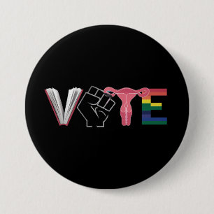 Badge Rond 7,6 Cm Vote féministe droits des femmes livres interdits 