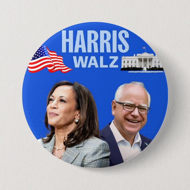 Badge Rond 7,6 Cm Vote-Kamala-Harris et Tim-Walz-2024_ (Devant)