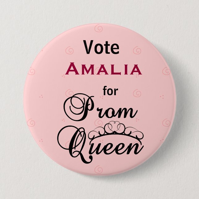 Badge Rond 7,6 Cm Vote pour la reine Prom (Devant)
