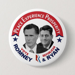 Badge Rond 7,6 Cm Vote républicain Romney et Ryan de vote