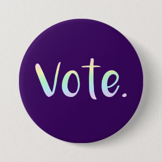 Badge Rond 7,6 Cm "Votez." Bouton Pastel Rainbow Ombre