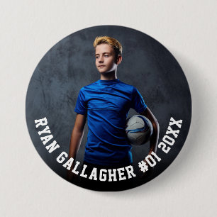 Badge Rond 7,6 Cm Votre photo de sport   Bouton de photo d'équipe pe