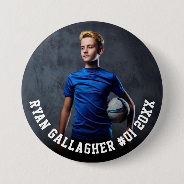 Badge Rond 7,6 Cm Votre photo de sport | Bouton de photo d'équipe pe (Devant)
