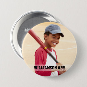 Badge Rond 7,6 Cm Votre photo personnalisée de baseball ou votre spo
