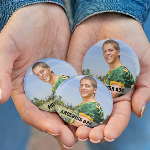 Badge Rond 7,6 Cm Votre photo personnalisée de football ou votre spo