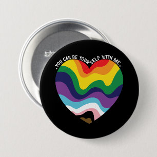 Badge Rond 7,6 Cm Vous Pouvez Être Vous-Même Avec Moi, LGBT Transgen