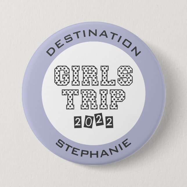Badge Rond 7,6 Cm Voyage de filles 2022 Week-end de vacances personn (Devant)