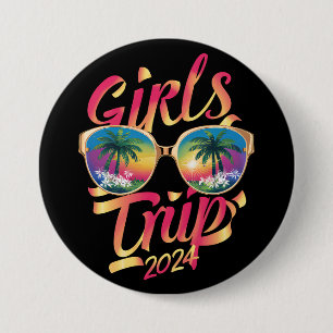 Badge Rond 7,6 Cm Voyage de filles 2024 Week-end Vacances d'été à la