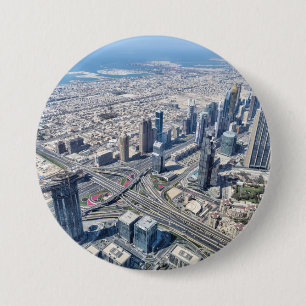 Badge Rond 7,6 Cm Vue aérienne de Dubaï
