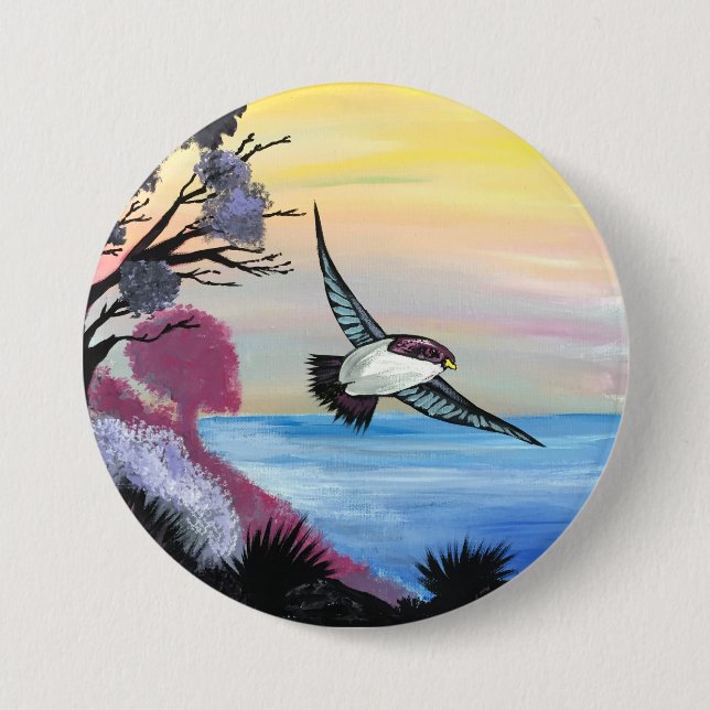 Badge Rond 7,6 Cm Vue Oiseaux (Devant)