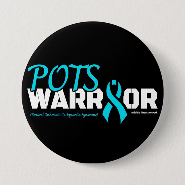 BADGE ROND 7,6 CM WARRIOR...POTS (Devant)