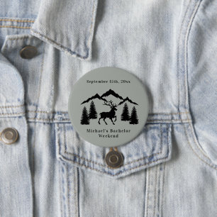 Badge Rond 7,6 Cm Week-end de célibataire chasse au chevreuil gris r