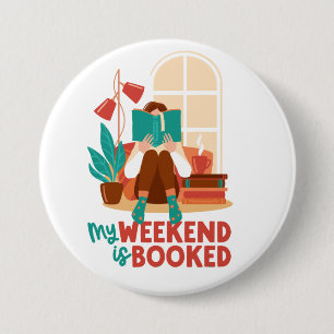 Badge Rond 7,6 Cm Week-end des amoureux de la lecture de livres