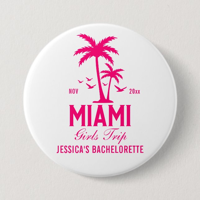 Badge Rond 7,6 Cm Week-end entre filles à Miami pour l'enterrement d (Devant)
