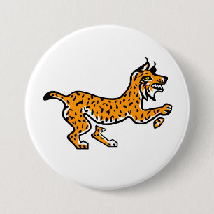 Badge Rond 7,6 Cm Widlife - Graphic Ibérique LYNX - Faune -