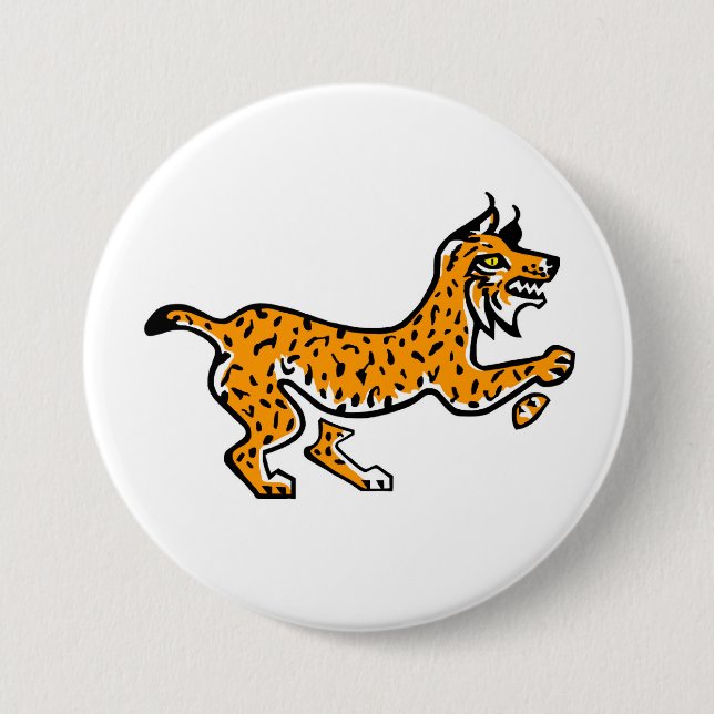 Badge Rond 7,6 Cm Widlife - Graphic Ibérique LYNX - Faune - (Devant)