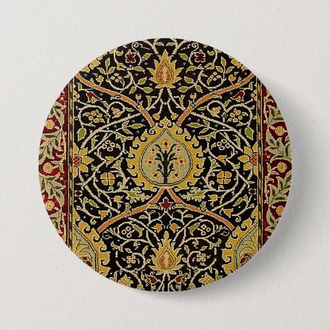 Badge Rond 7,6 Cm William Morris Classique Tapis Art Design d'impres (Devant)
