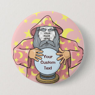 Badge Rond 7,6 Cm Wizard with your face