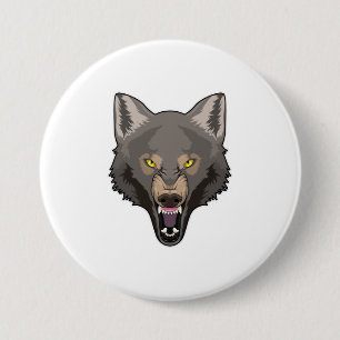 Badge Rond 7,6 Cm Wolf en colère