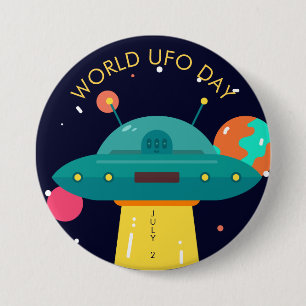 Badge Rond 7,6 Cm World UFO Day Button