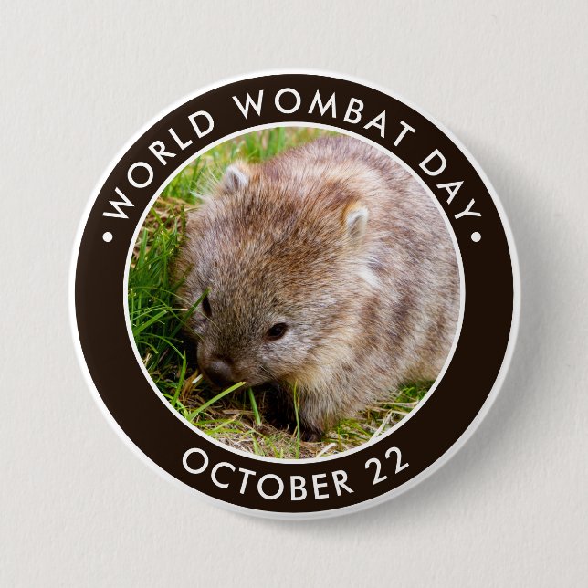 Badge Rond 7,6 Cm World Wombat Day, mignon bébé wombat (Devant)