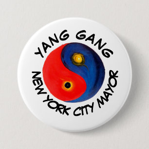 Badge Rond 7,6 Cm Yang Gang Maire du NYC