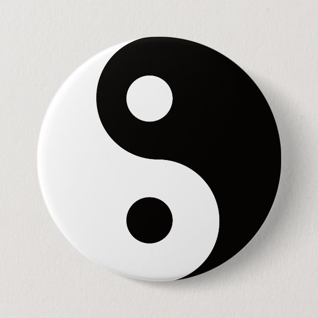 Badge Rond 7,6 Cm Ying Yang (Devant)
