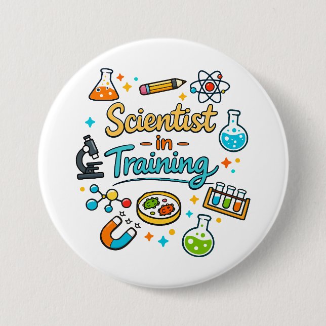 Badge Rond 7,6 Cm Young Scientist in Training Invitation (Devant)
