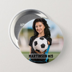 Badge Rond 7,6 Cm Your Photo Custom Soccer or Your Sport Round