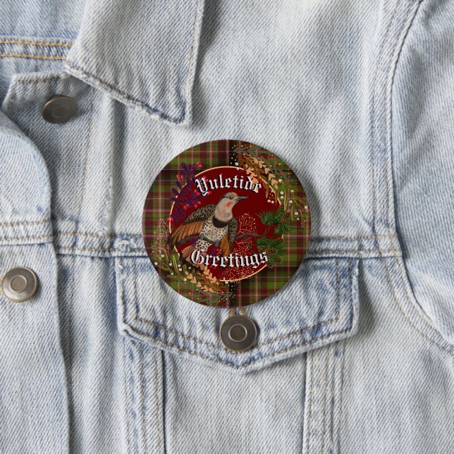 Badge Rond 7,6 Cm Yuletide salue Northern Flickr (En situation)