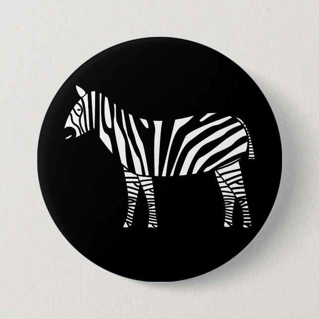 Badge Rond 7,6 Cm Zèbre (Devant)