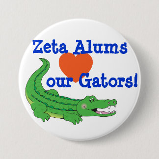 Badge Rond 7,6 Cm Zeta aime la goupille d'alligators