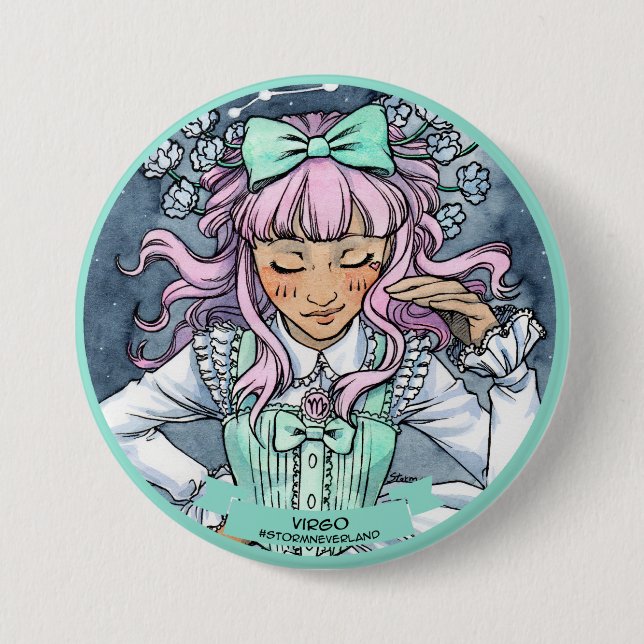 Badge Rond 7,6 Cm Zodiaque de Lolita : Vierge (Devant)