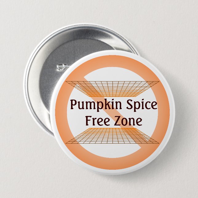 Badge Rond 7,6 Cm Zone sans épices citrouilles (Devant & derrière)