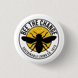 badge rond 'Bee The Change' de 3 cm