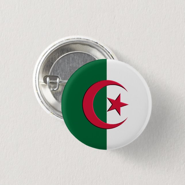 Badge rond, Drapeau Algérie (Devant & derrière)