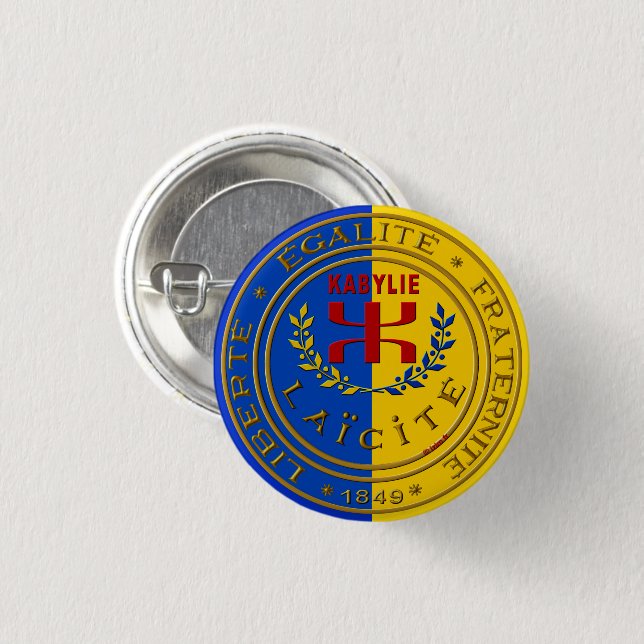 Badge rond, Kabylie laïque (Devant & derrière)