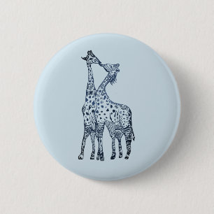 Badge rond Kiss Giraffes