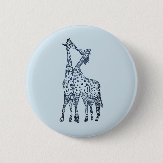 Badge rond Kiss Giraffes (Devant)