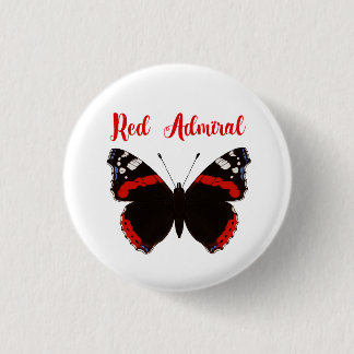 Badge rond papillon de l'amiral rouge