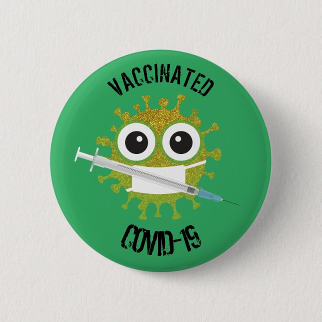 Badge Rond Vacciné COVID-19 6 Cm (Devant)