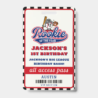 Badge Rookie De L'Année Baseball Anniversaire