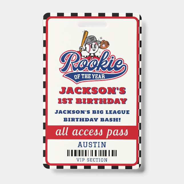 Badge Rookie De L'Année Baseball Anniversaire (Avant)