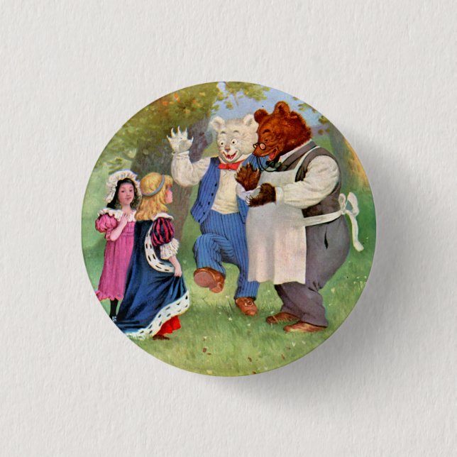 Badge Roosevelt Ours Avec Les Princesses De Conte De Fée (Devant)