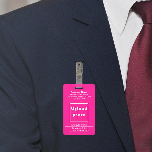 Badge Rose avec Photo de l'Employé en Texte
