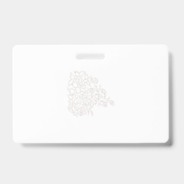 Badge Rose Brume, Acajou Éclatant, Dessin Décoratif (Avant)