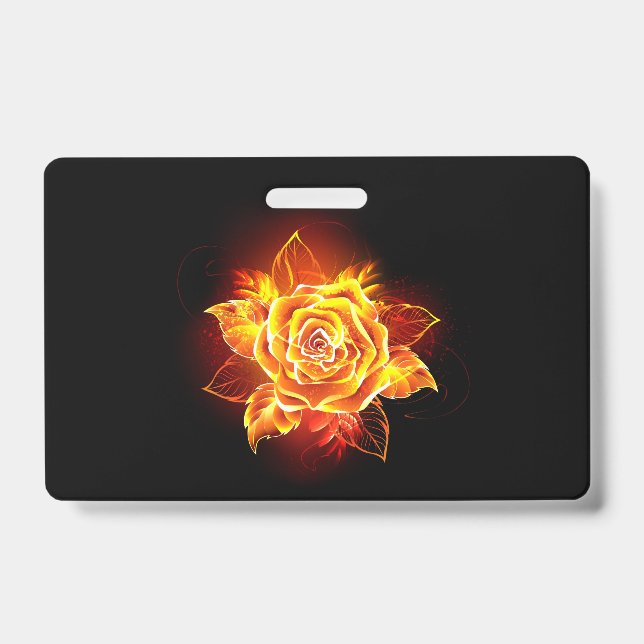 Badge Rose de feu en fleurs (Avant)