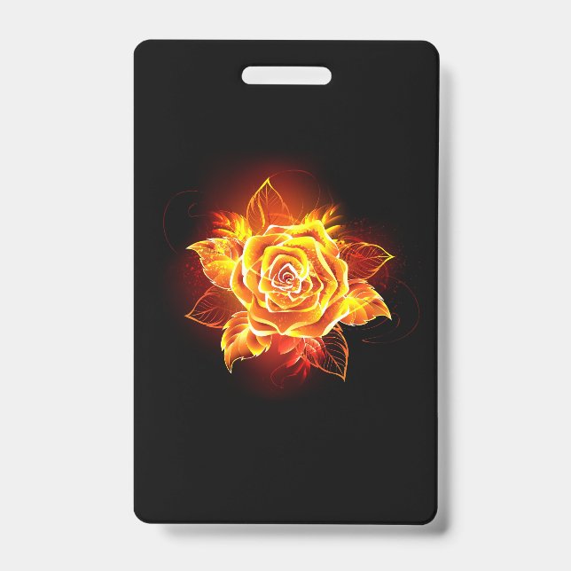 Badge Rose de feu en fleurs (Avant)